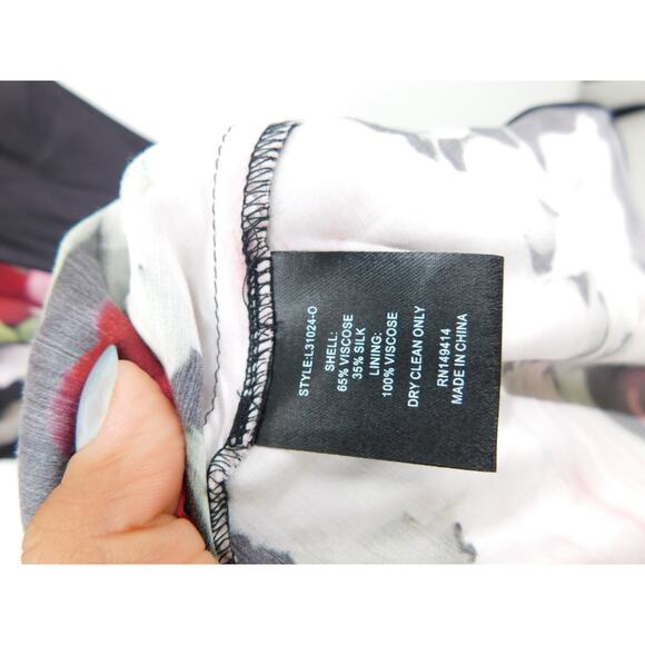 Jade by Johnny Was Black Joyelle Floral Slip Silk Blend Midi Dress Size Medium - Picture 5 of 5